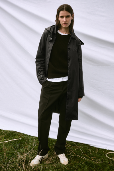 Womens Trench Recycled Raincoat - Black