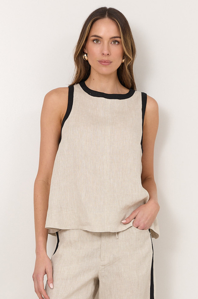Amira Linen Sleeveless Top