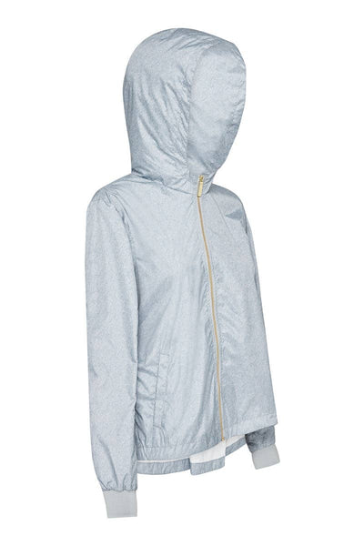 Womens Crop Recycled Raincoat- Denim