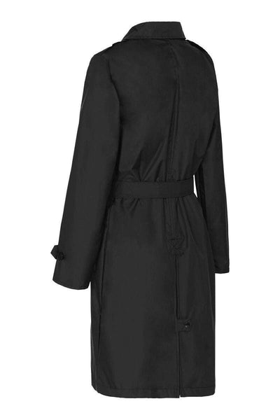 Womens Trench Recycled Raincoat - Black