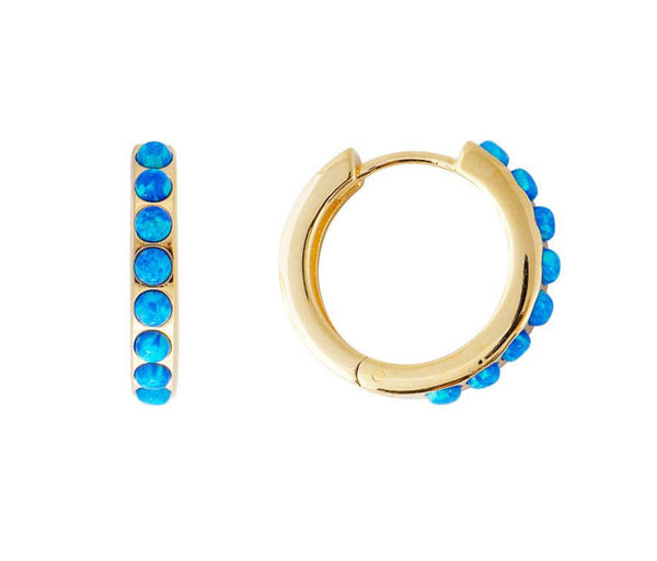 Indigo Opal Midi Hoops