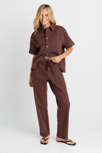 Quinn Cotton Jogger-Chocolate