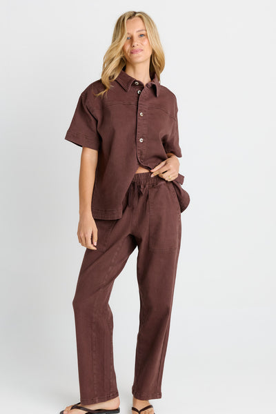 Quinn Cotton Jogger-Chocolate