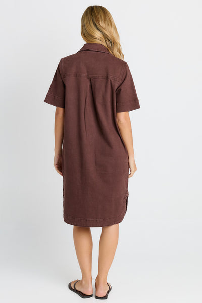 Dawson Denim Dress-Chocolate
