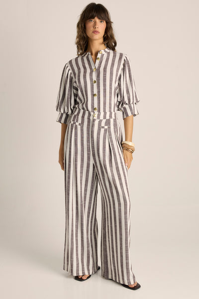 Saskia Pant- Brown Stripe