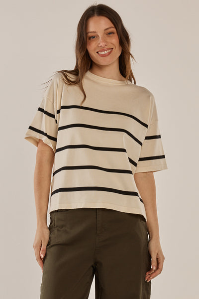 Bailey Boxy Top-Cream Liquorice