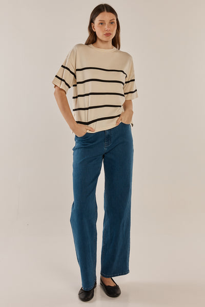 Bailey Boxy Top-Cream Liquorice