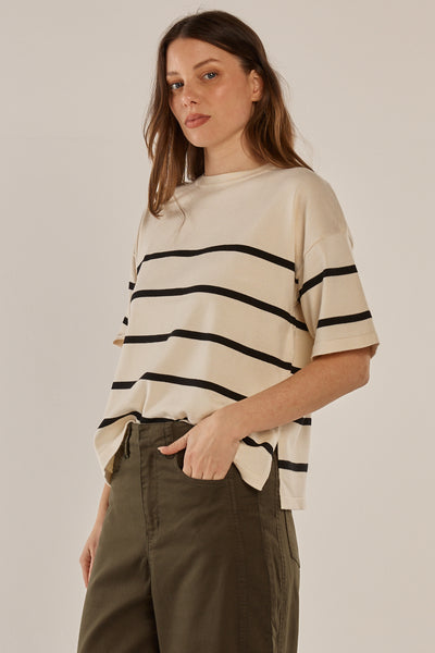 Bailey Boxy Top-Cream Liquorice