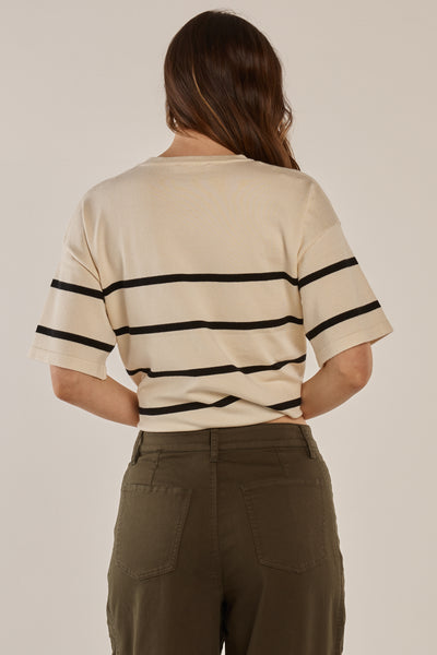 Bailey Boxy Top-Cream Liquorice