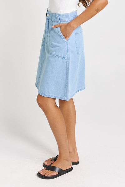 Aida Denim Skirt-Medium Wash
