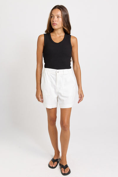 Drew Denim Short-White