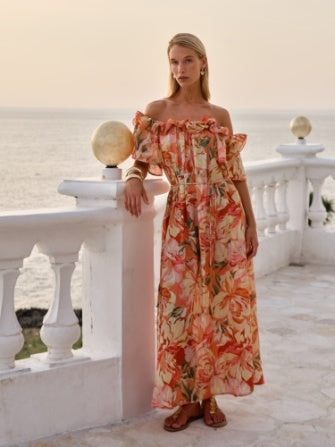 Cosima Floral Midi Dress-Petal