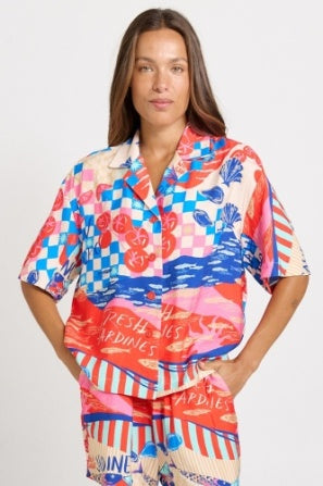 Sable Shirt-Mediterranean Print