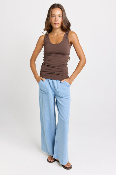 Emma Scoop Tank-Chocolate