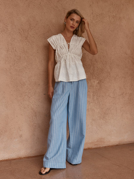 Bobbie Embroidered Tie Top