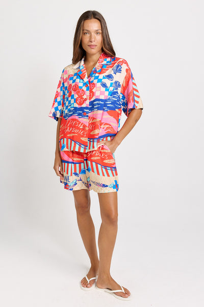 Sable Shirt-Mediterranean Print