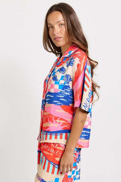 Sable Shirt-Mediterranean Print