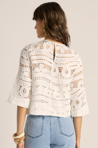 Gaia Lace Top-Ecru