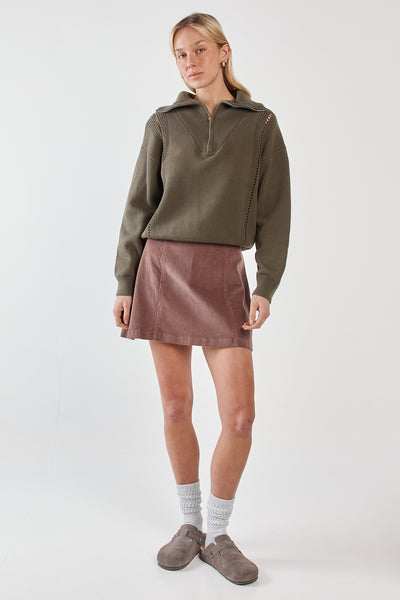 Esti Pointelle Zip Up Knit