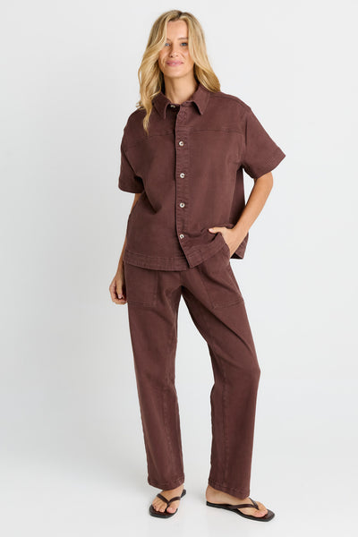 Quinn Cotton Shirt-Chocolate