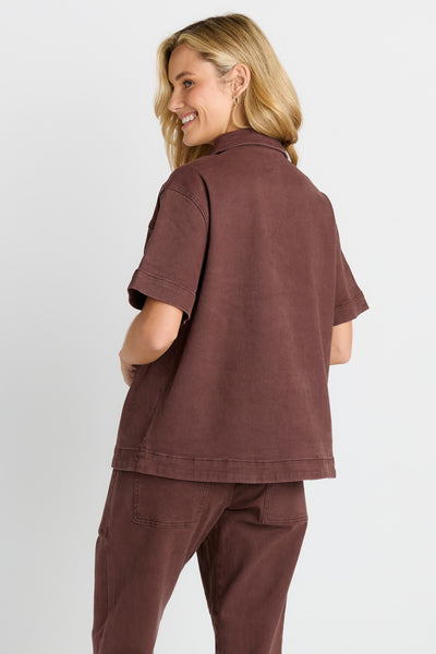 Quinn Cotton Shirt-Chocolate