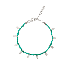 Wandering Soul Green Onyx Bracelet in Sterling Silver