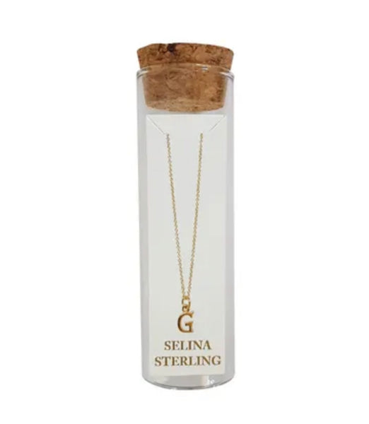 Selina Initial Necklace in Yellow Gold Plated Sterling Silver