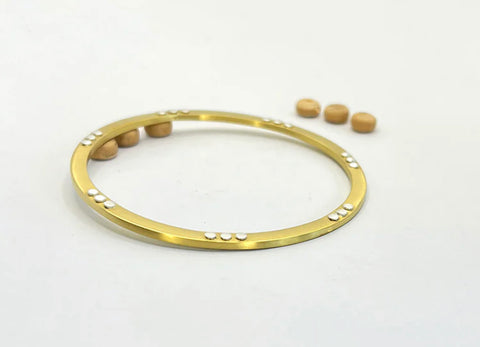 Triple Dot Brass Bangle