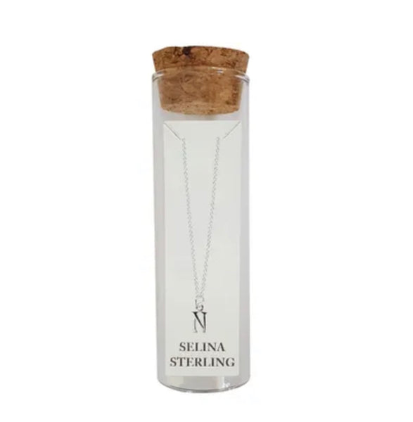 Selina Initial Necklace in Sterling Silver