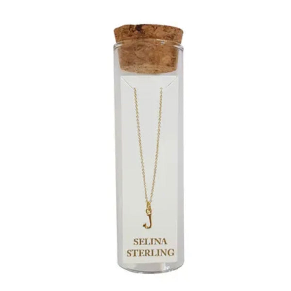 Selina Initial Necklace in Yellow Gold Plated Sterling Silver