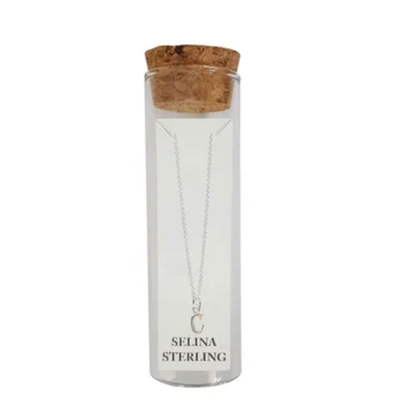 Selina Initial Necklace in Sterling Silver