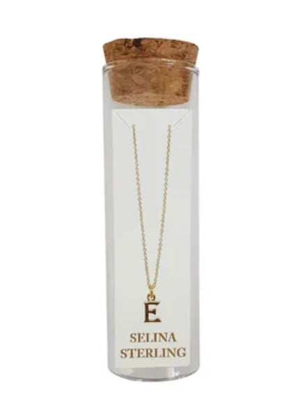 Selina Initial Necklace in Yellow Gold Plated Sterling Silver