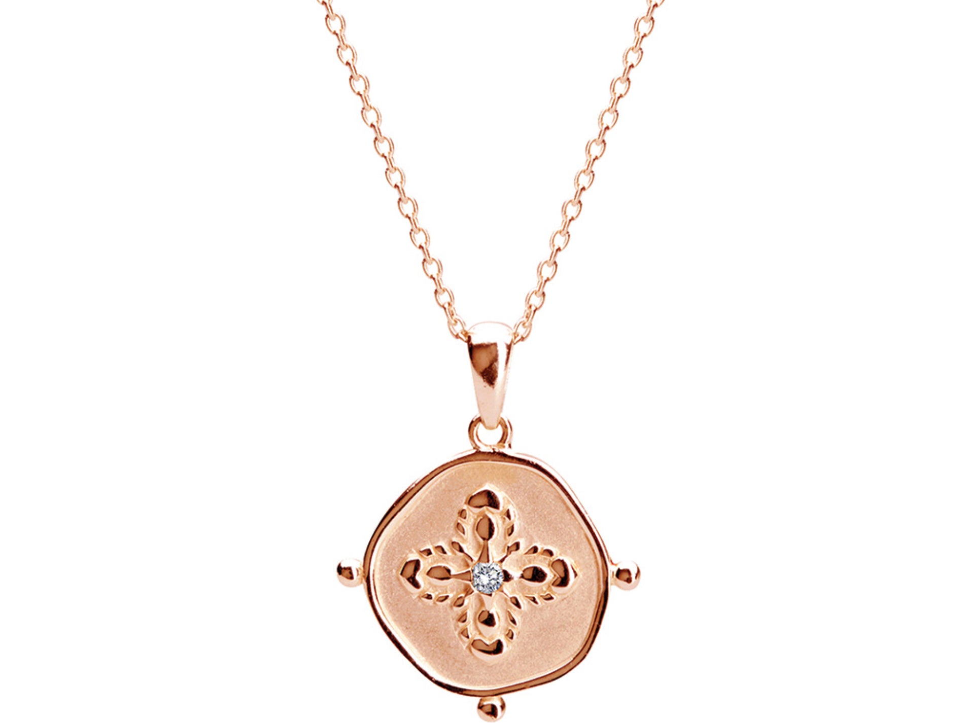 Sahara Medallion Necklace Rose Gold