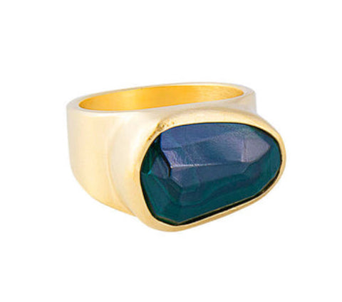 Free form Malachite Cocktail Ring Size 8