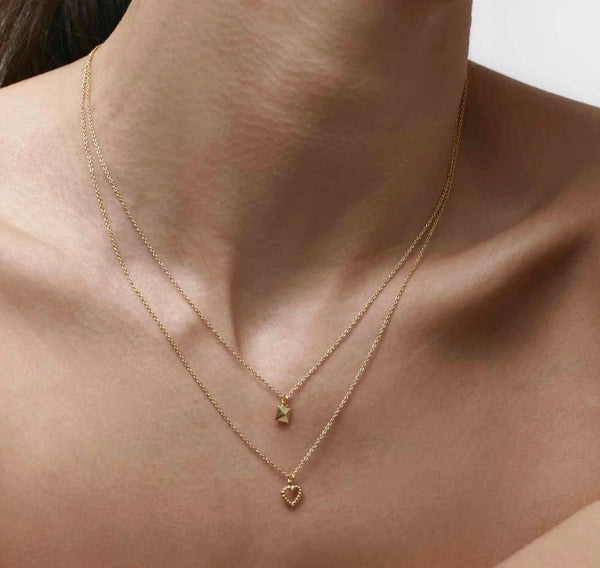 Mini Cutout Heart Necklace - Gold