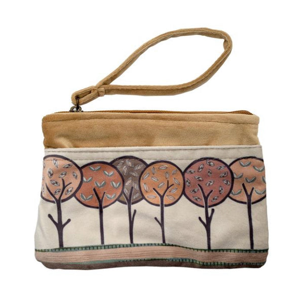 Velvet Zipper Clutch Bag