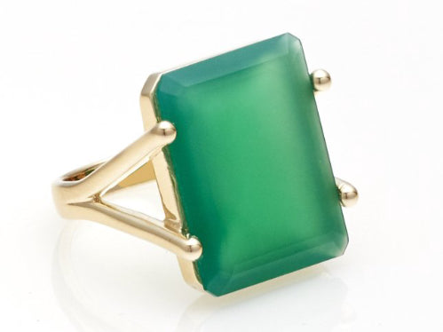 Prima Donna Green Onyx/Gold Ring