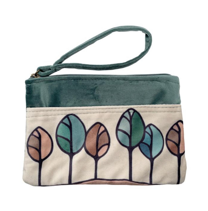 Velvet Zipper Clutch Bag
