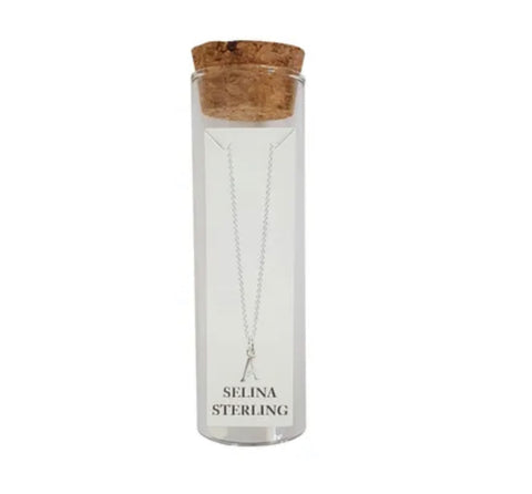 Selina Initial Necklace in Sterling Silver