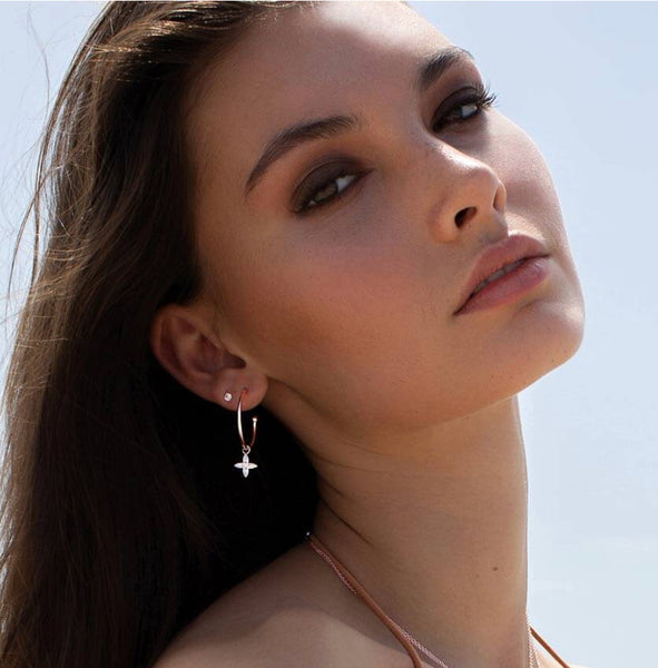 Desert Flower Medium Hoop Earrings