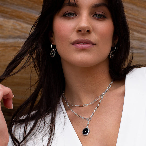 Halcyon Equilibrium Drop Necklace in Sterling Silver