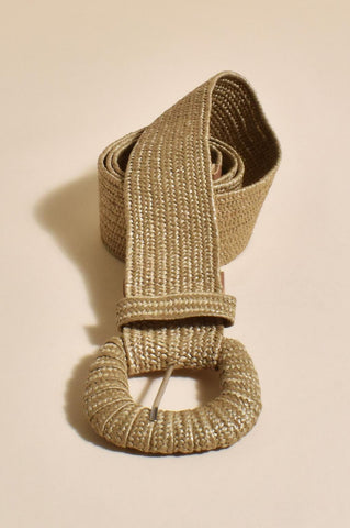 Curved Buckle Weave Belt