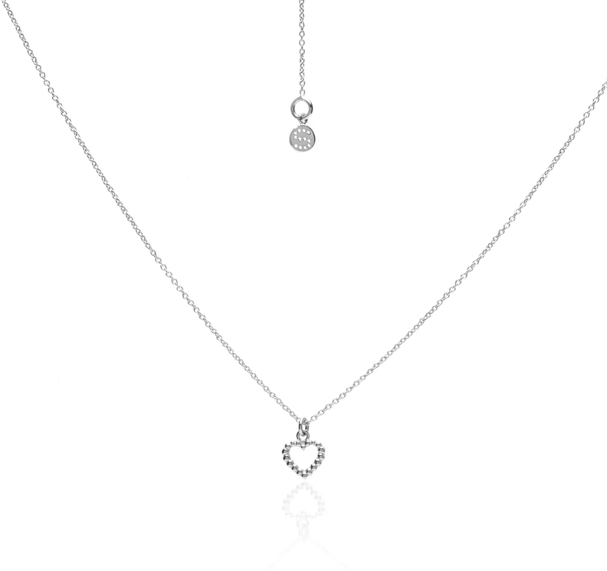 Mini Cutout Heart Necklace - Silver