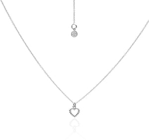Mini Cutout Heart Necklace - Silver
