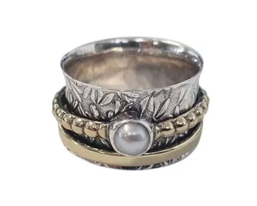 Pearl Bead Pattern Spinner Ring