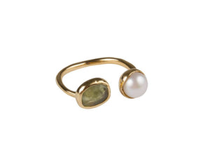 Pearl & Green Sapphire Ring