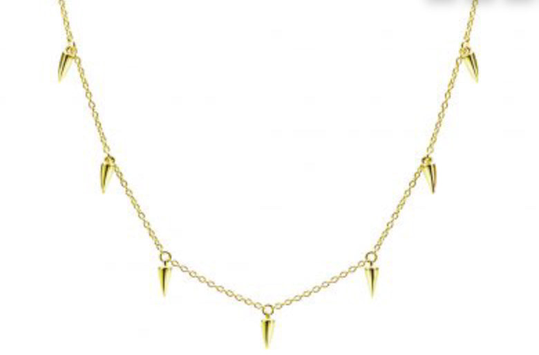 Sahara Dagger Choker Necklace Yellow Gold