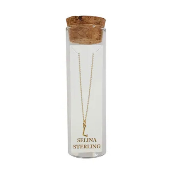 Selina Initial Necklace in Yellow Gold Plated Sterling Silver