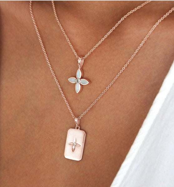 Desert Flower Mother Of Pearl Necklace