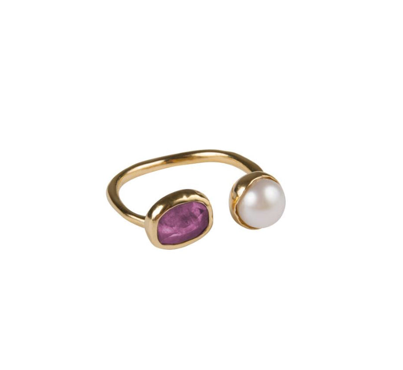 Pearl & Pink Sapphire Ring